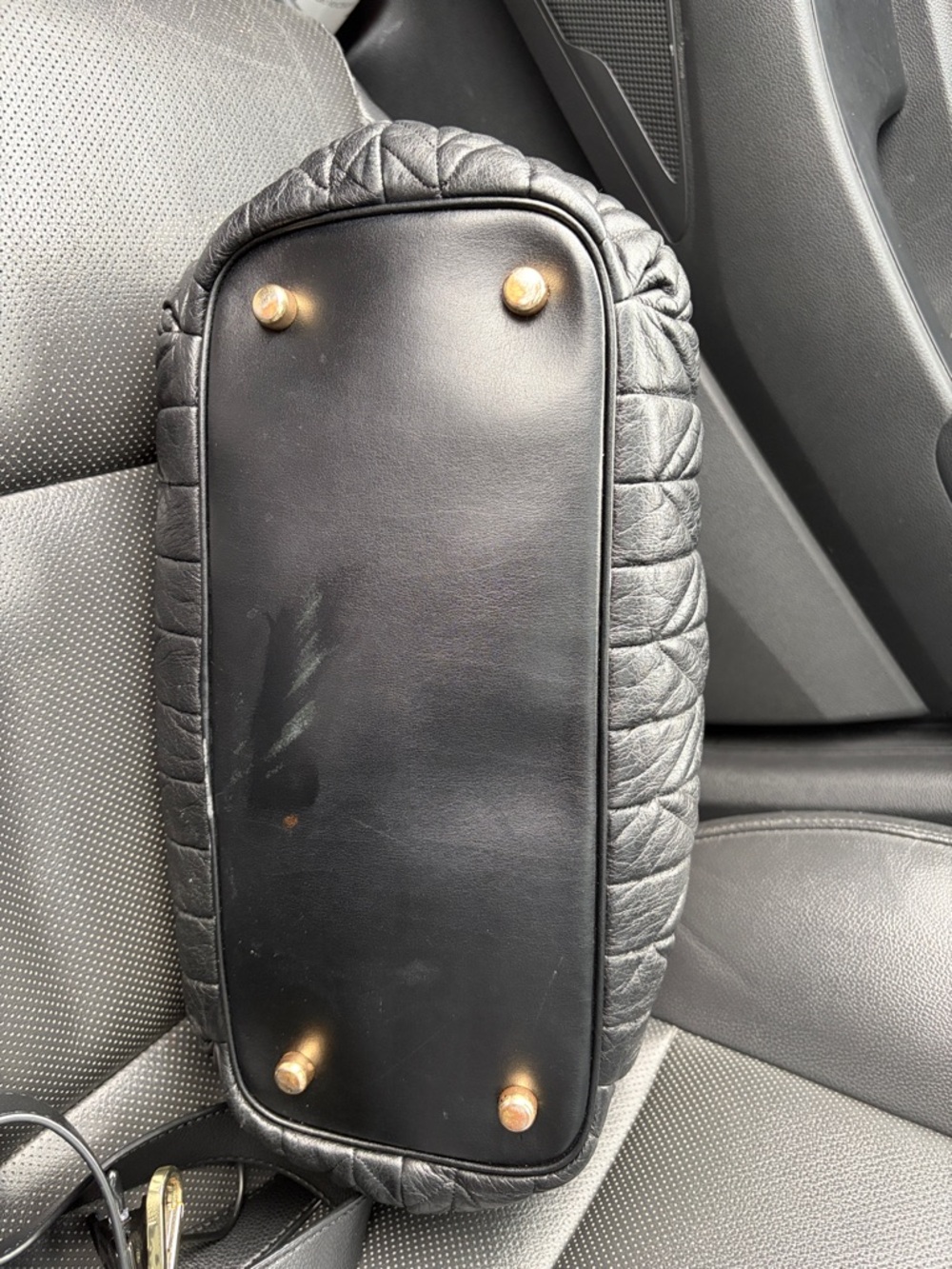 Coach Black Quilted Leather Shoulder Bag with Gold Hardware - Picture 3 of 6